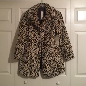 Leopard Print Faux Fur Coat 